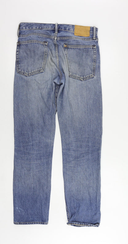 H&M Mens Blue Cotton Straight Jeans Size 30 in L31 in Regular Button