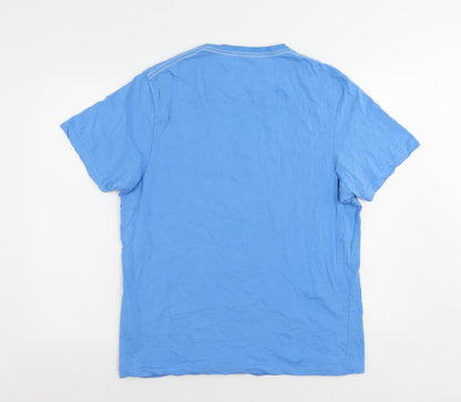 Denim Seventy Three Womens Blue Cotton Basic T-Shirt Size XL Crew Neck