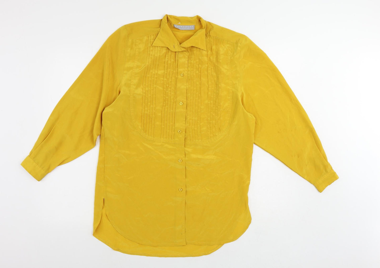 Womens UK Size 10 Principles Yellow Tunic Button-Up