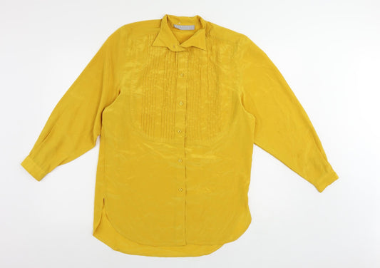 Womens UK Size 10 Principles Yellow Tunic Button-Up