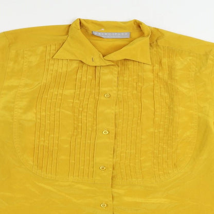 Womens UK Size 10 Principles Yellow Tunic Button-Up