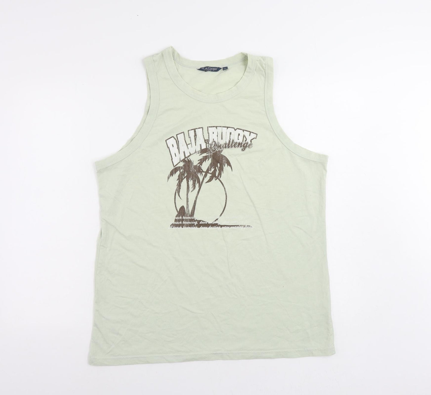 Lee Cooper Womens Green Polyester Basic Tank Size XL Round Neck - Baja Palms