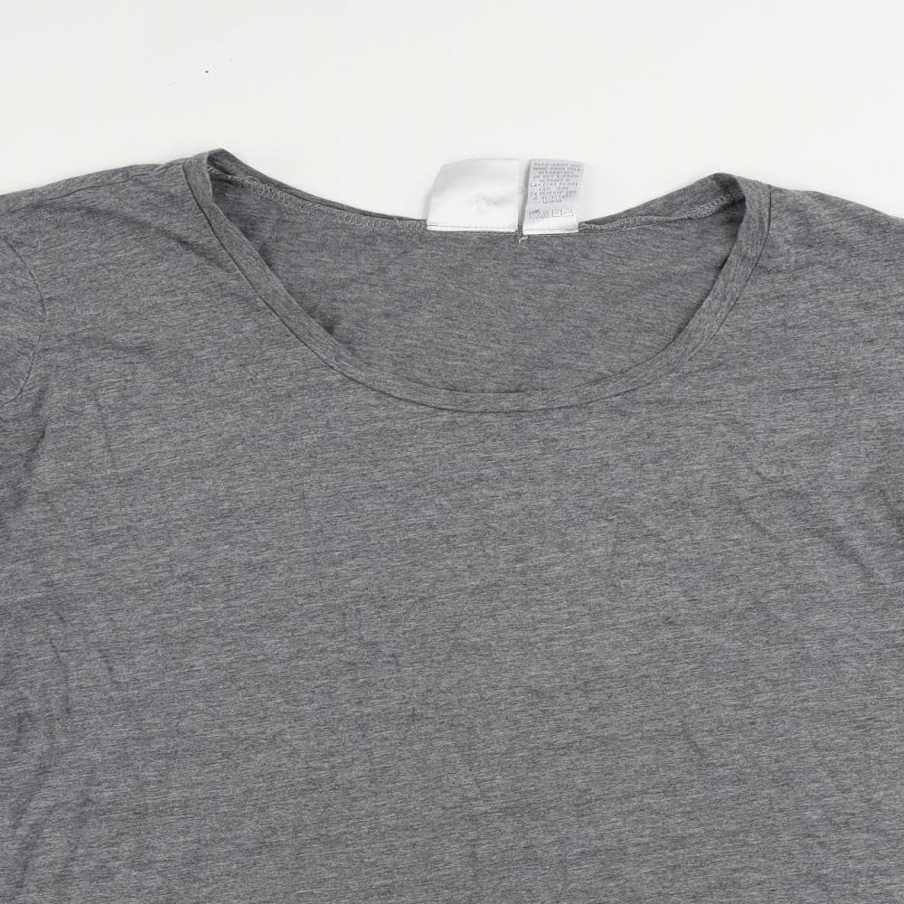 Dione Gilman Womens Grey Cotton Tunic T-Shirt Size XL Round Neck - Pockets