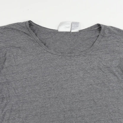 Dione Gilman Womens Grey Cotton Tunic T-Shirt Size XL Round Neck - Pockets
