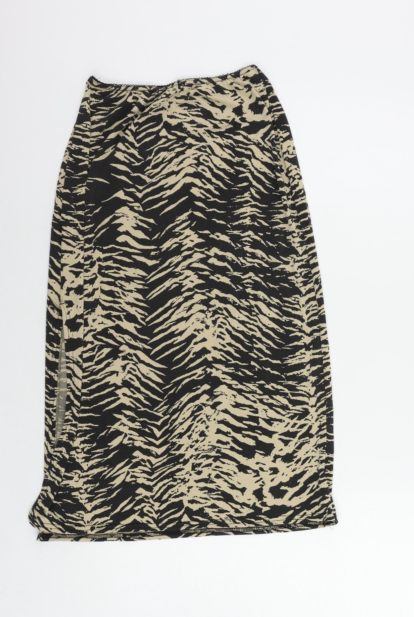 Nasty Gal Womens Black Animal Print Polyester A-Line Skirt Size 6 - Elastic Waist