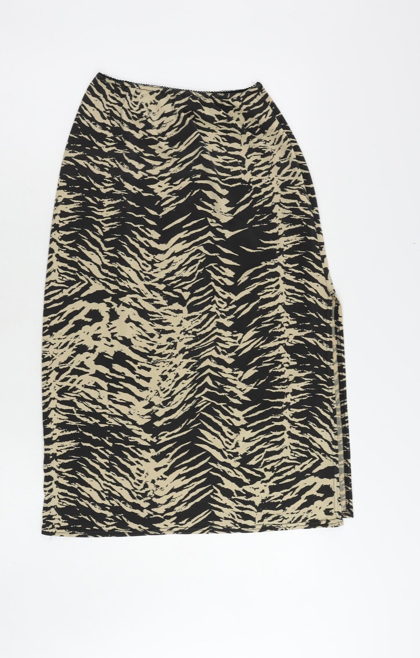 Nasty Gal Womens Black Animal Print Polyester A-Line Skirt Size 6 - Elastic Waist