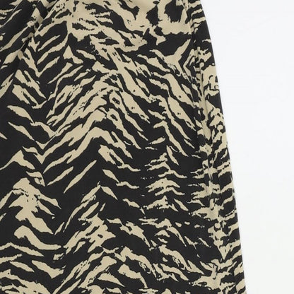 Nasty Gal Womens Black Animal Print Polyester A-Line Skirt Size 6 - Elastic Waist