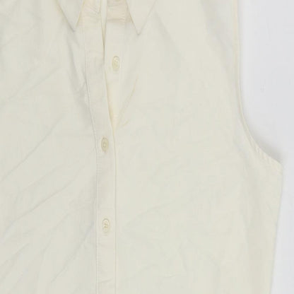 Marks and Spencer Womens Ivory Viscose Shirt Dress Size 10 Collared Button
