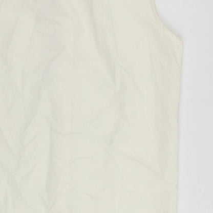 Marks and Spencer Womens Ivory Viscose Shirt Dress Size 10 Collared Button