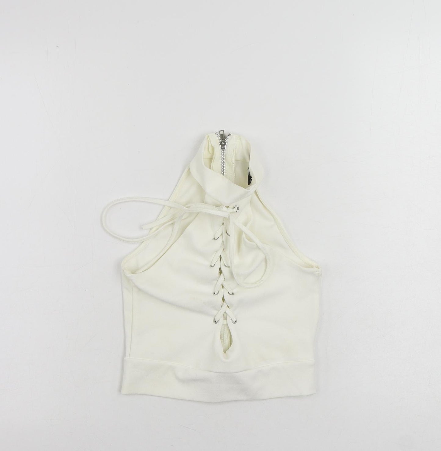 Womens UK Size 4 Missguided White Cropped Tank
