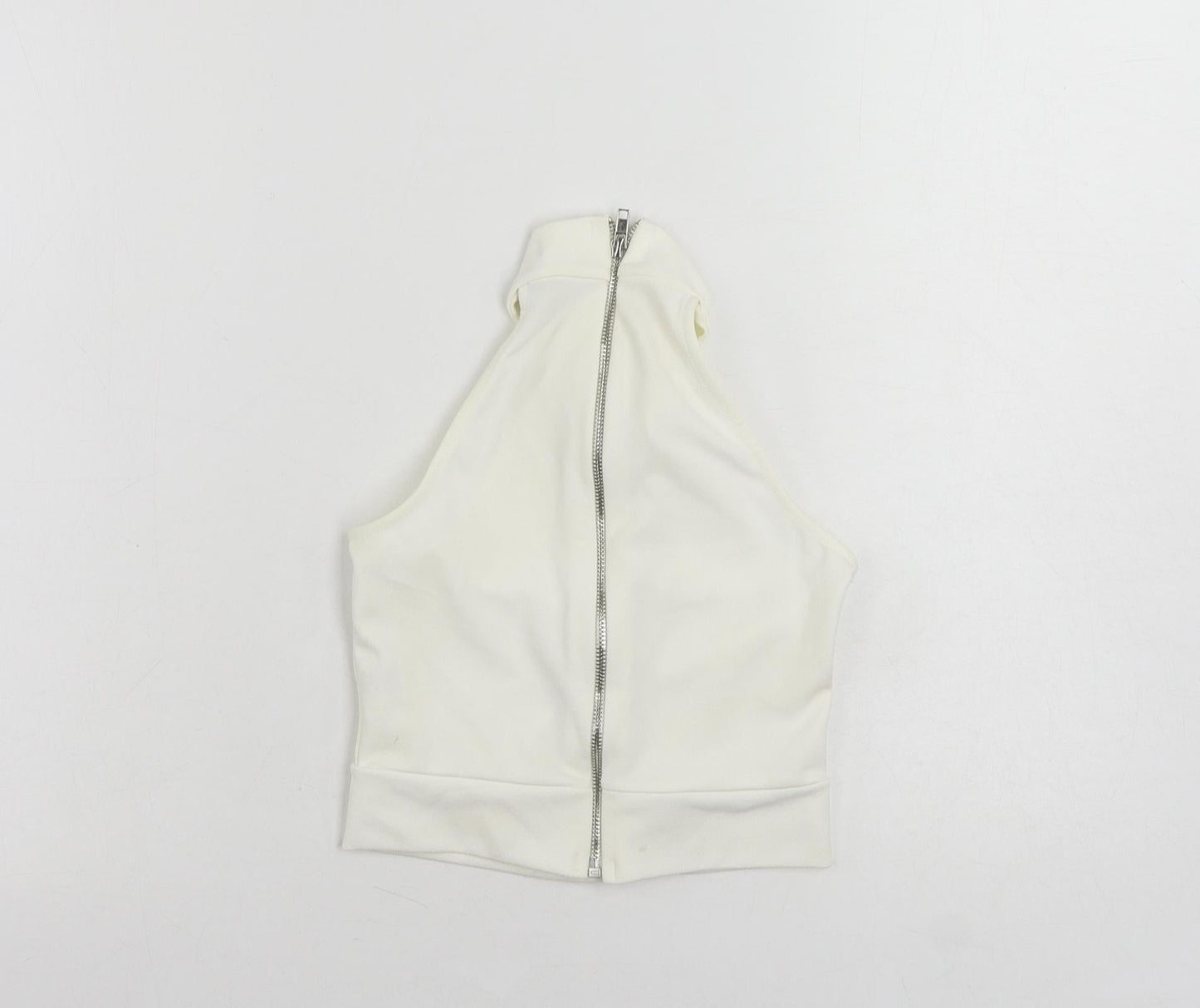 Womens UK Size 4 Missguided White Cropped Tank