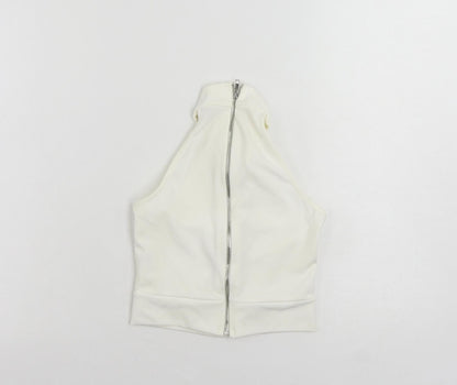 Womens UK Size 4 Missguided White Cropped Tank