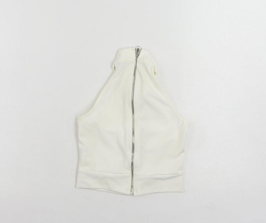 Womens UK Size 4 Missguided White Cropped Tank