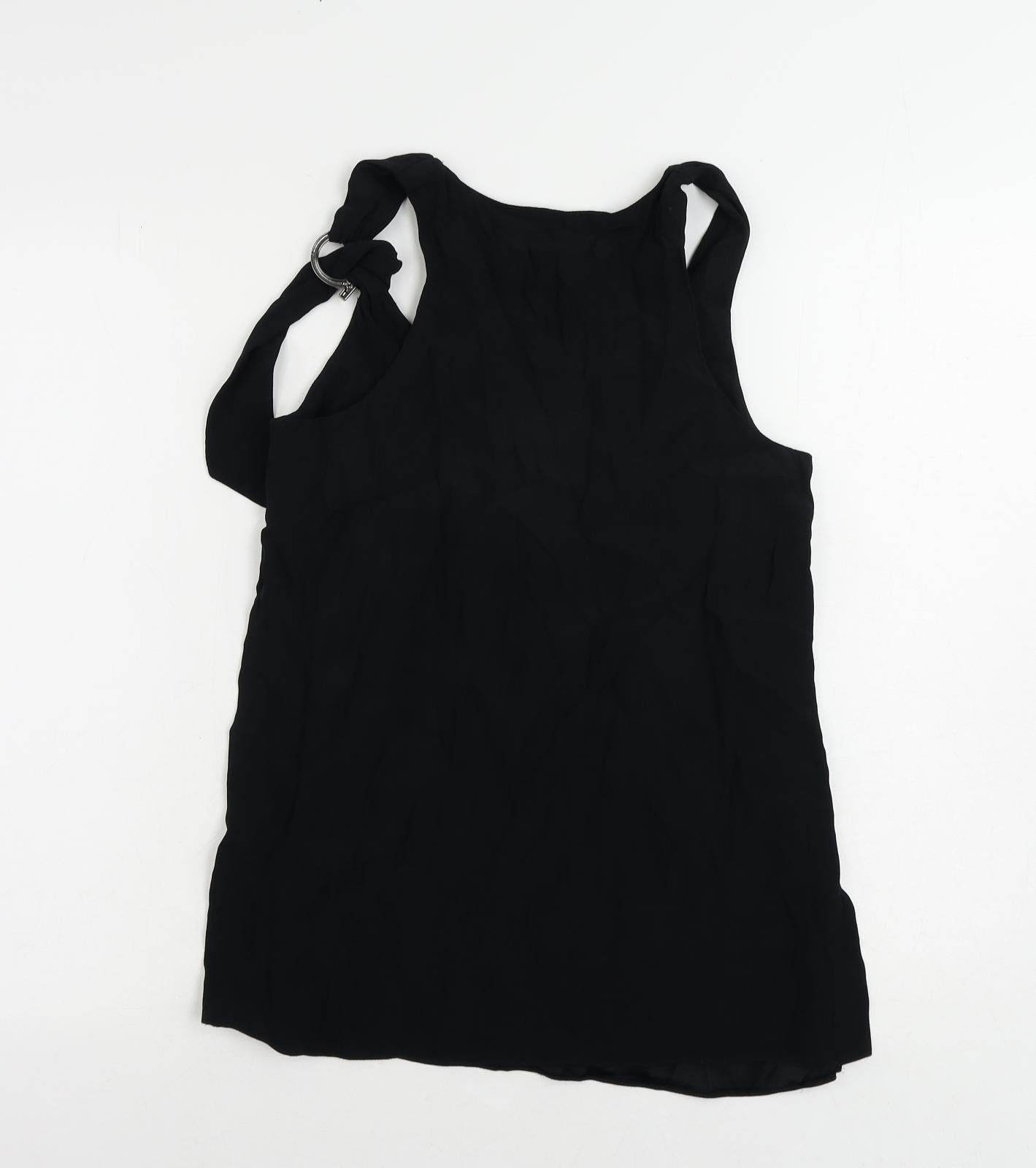 Mara Mac Womens Black Viscose Basic Tank Size 8 Scoop Neck