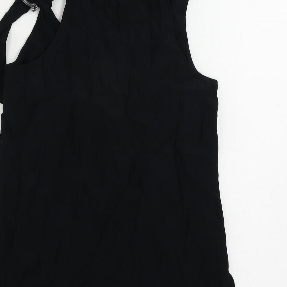 Mara Mac Womens Black Viscose Basic Tank Size 8 Scoop Neck