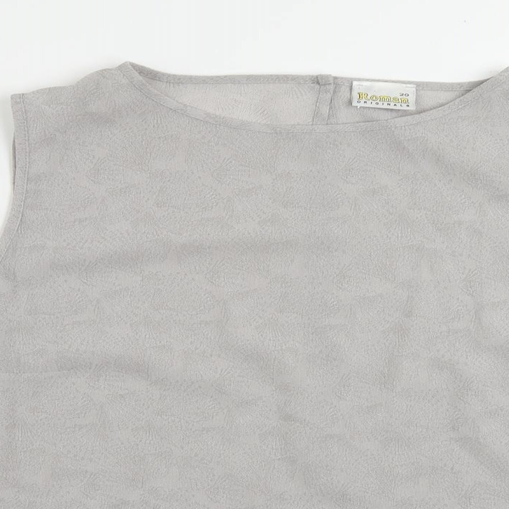 Womens UK Size 20 Roman Grey Basic Blouse