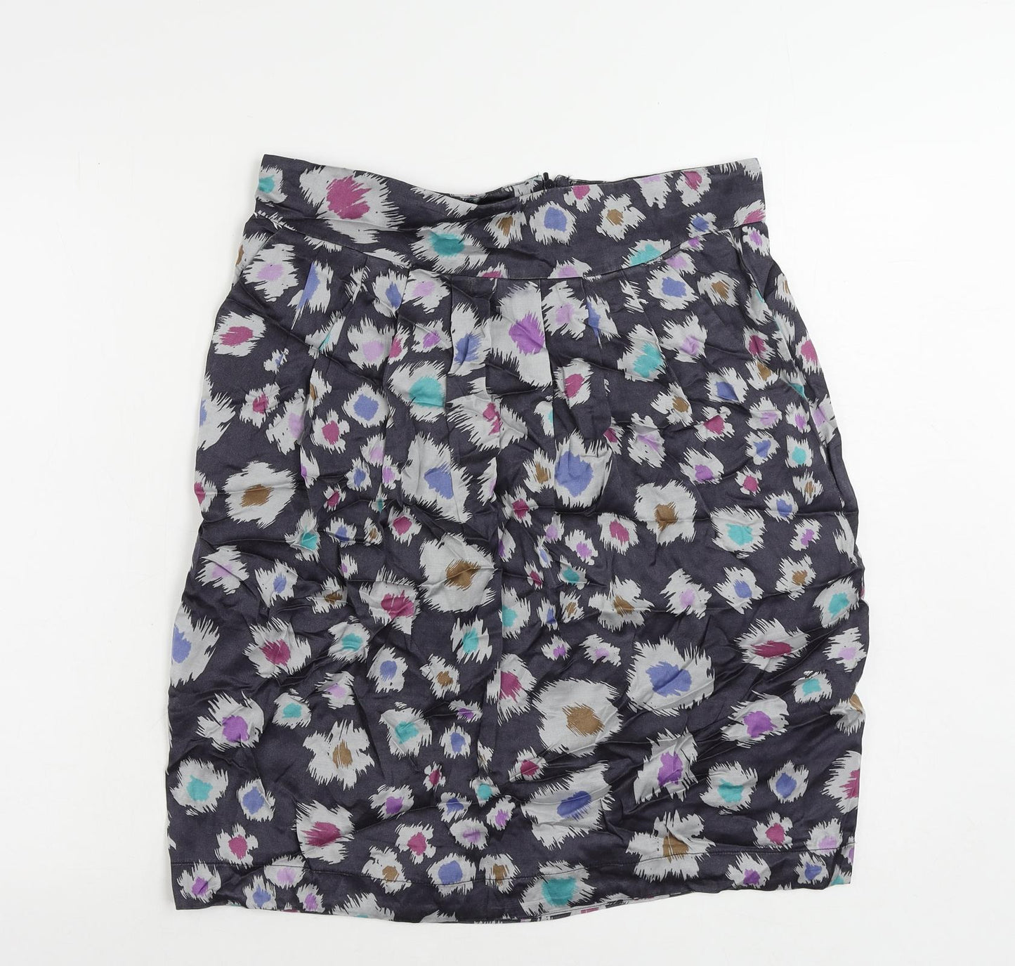 Great Plains Womens Blue Geometric Viscose A-Line Skirt Size 14 Zip