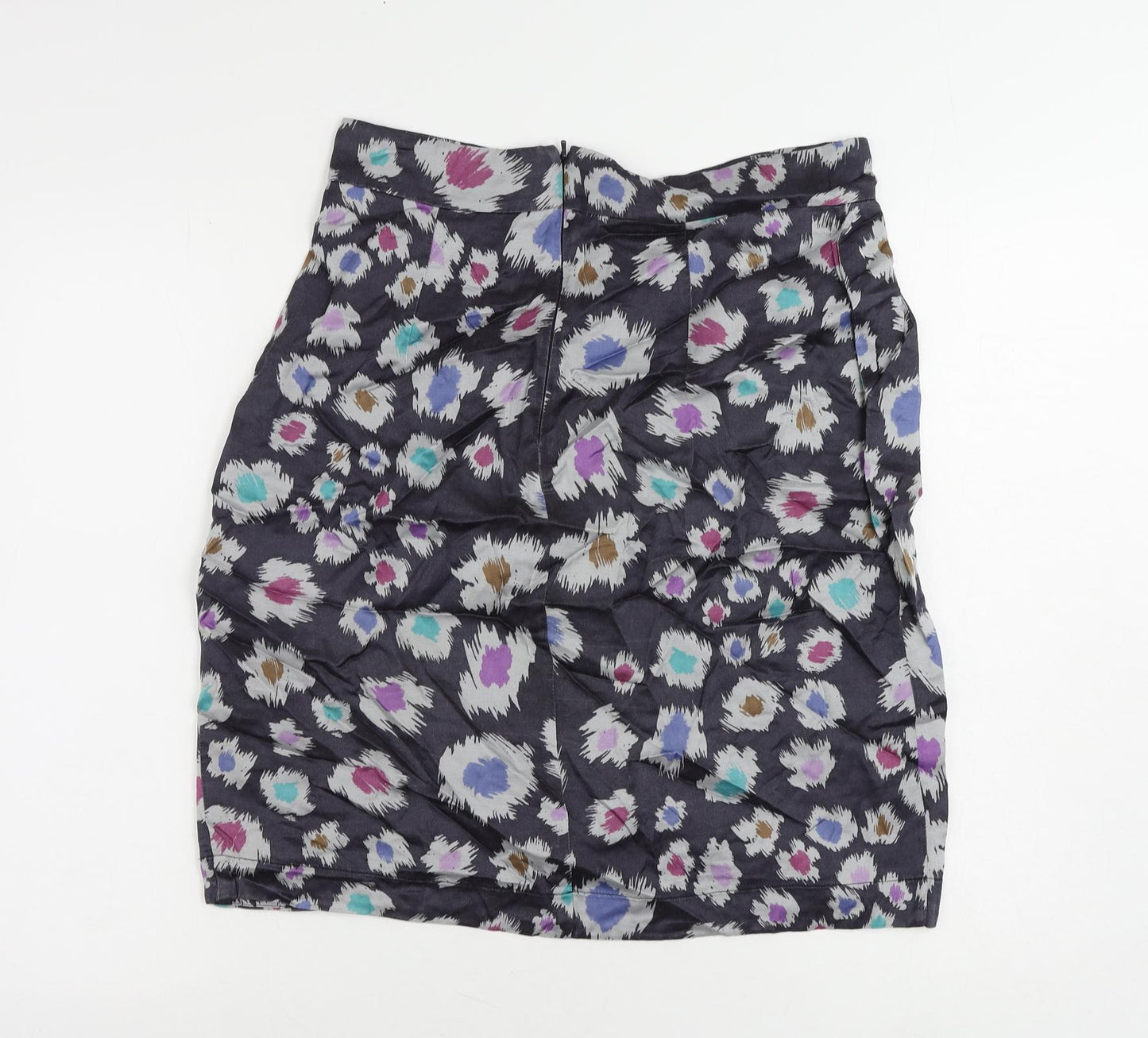 Great Plains Womens Blue Geometric Viscose A-Line Skirt Size 14 Zip