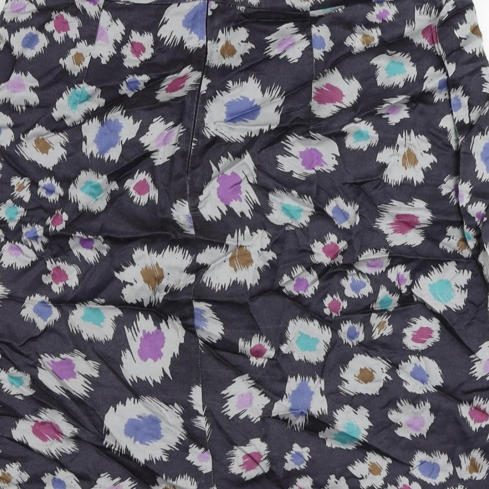 Great Plains Womens Blue Geometric Viscose A-Line Skirt Size 14 Zip