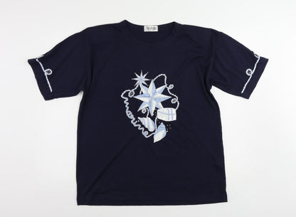 Womens UK Size One Size Instyle Blue Basic T-Shirt