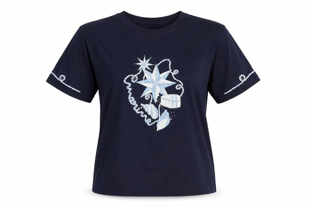 Womens UK Size One Size Instyle Blue Basic T-Shirt