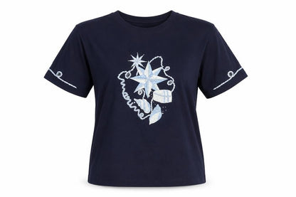 Womens UK Size One Size Instyle Blue Basic T-Shirt