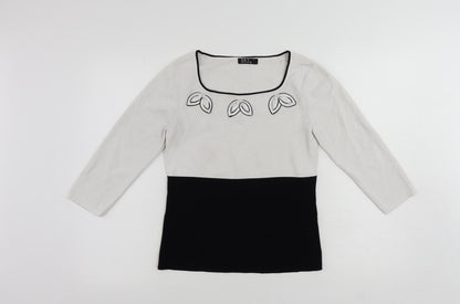 Womens UK Size S Sky White Pullover Jumper