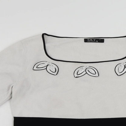 Womens UK Size S Sky White Pullover Jumper