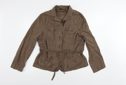 Mystic Womens Brown Jacket Size 16 Button - Lightweight