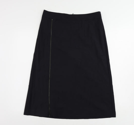 Marc O'Polo Womens Blue Wool A-Line Skirt Size 12 Zip