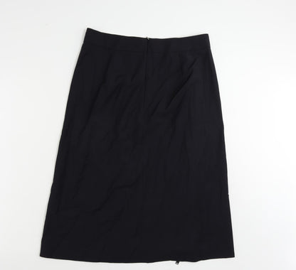 Marc O'Polo Womens Blue Wool A-Line Skirt Size 12 Zip
