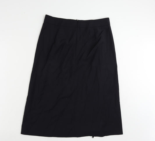 Marc O'Polo Womens Blue Wool A-Line Skirt Size 12 Zip