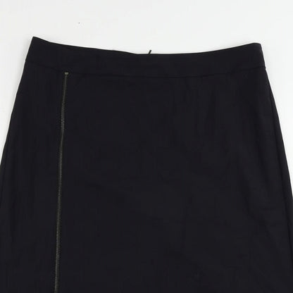 Marc O'Polo Womens Blue Wool A-Line Skirt Size 12 Zip