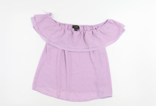 Womens UK Size 10 Lipsy Purple Basic Blouse