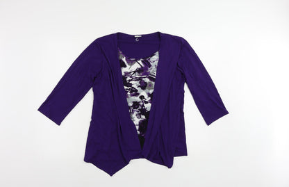 Womens UK Size L Reflections Purple Basic Blouse