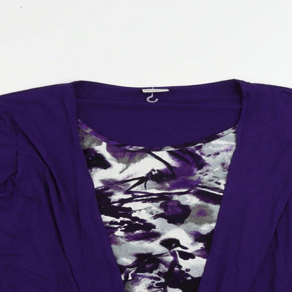 Womens UK Size L Reflections Purple Basic Blouse
