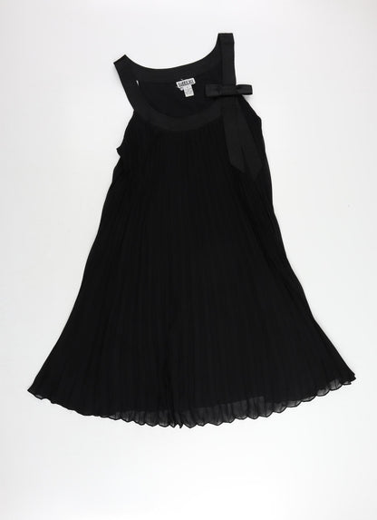 Robbie Bee Womens Black Polyester Trapeze & Swing Size 12 Round Neck - Bow Pleated