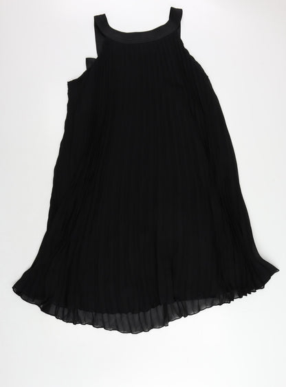 Robbie Bee Womens Black Polyester Trapeze & Swing Size 12 Round Neck - Bow Pleated