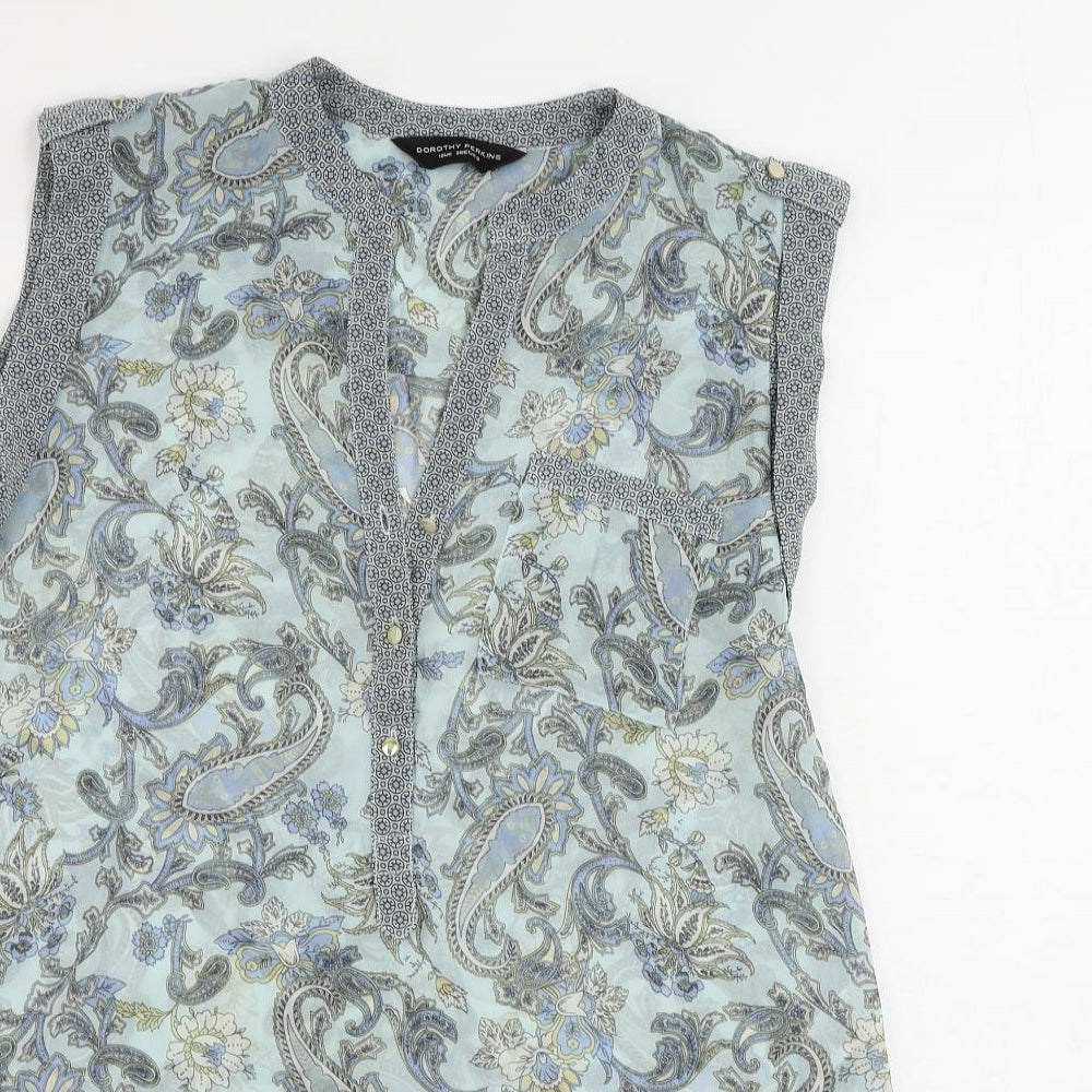 Womens UK Size 10 Dorothy Perkins Blue Basic Blouse