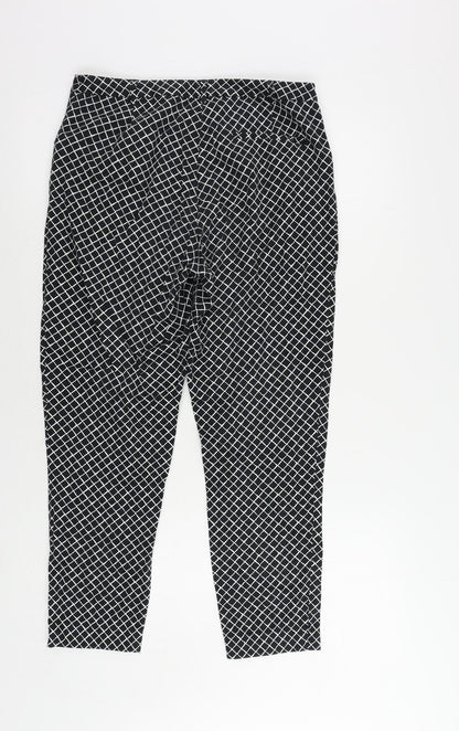 Womens UK Size 10 Oasis Regular Fit Cropped Black Trousers