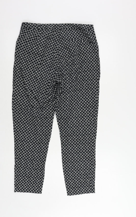 Womens UK Size 10 Oasis Regular Fit Cropped Black Trousers
