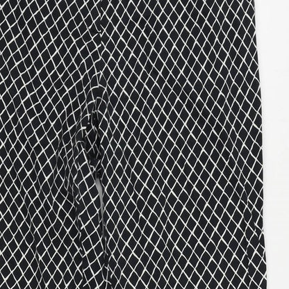 Womens UK Size 10 Oasis Regular Fit Cropped Black Trousers