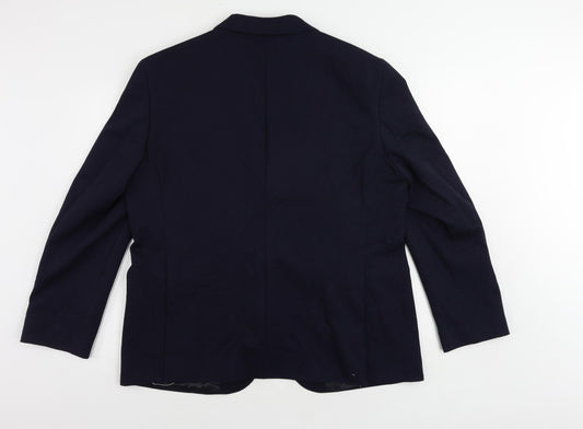 Marks and Spencer Mens Blue Polyamide Jacket Suit Jacket Size 44 Regular