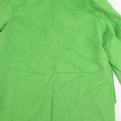 Marks and Spencer Womens Green Overcoat Coat Size 12 Button