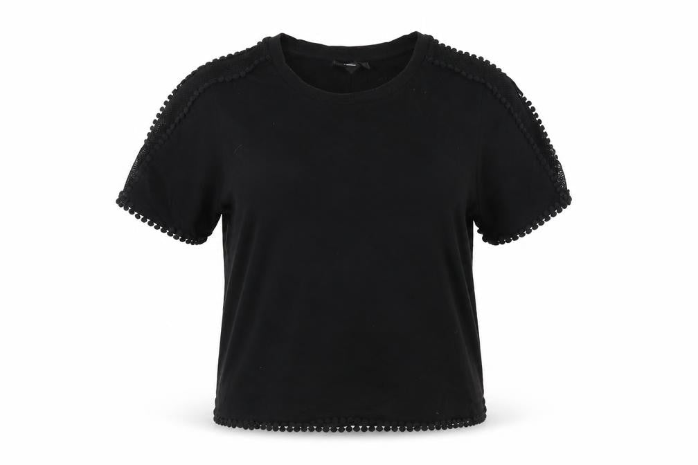 Womens UK Size 4 Topshop Black Basic T-Shirt