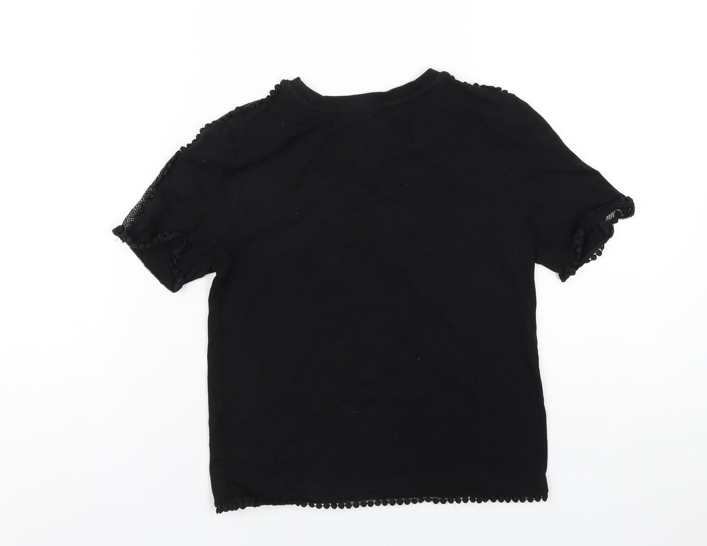 Womens UK Size 4 Topshop Black Basic T-Shirt