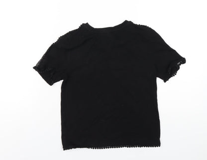 Womens UK Size 4 Topshop Black Basic T-Shirt