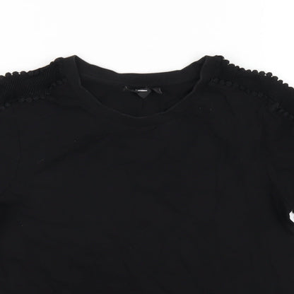 Womens UK Size 4 Topshop Black Basic T-Shirt