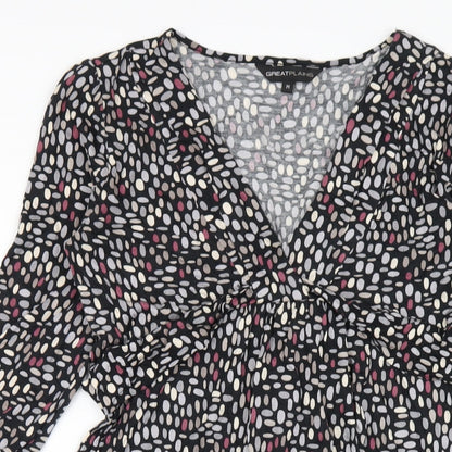 Great Plains Womens Multicoloured Geometric Viscose A-Line Size M V-Neck Pullover