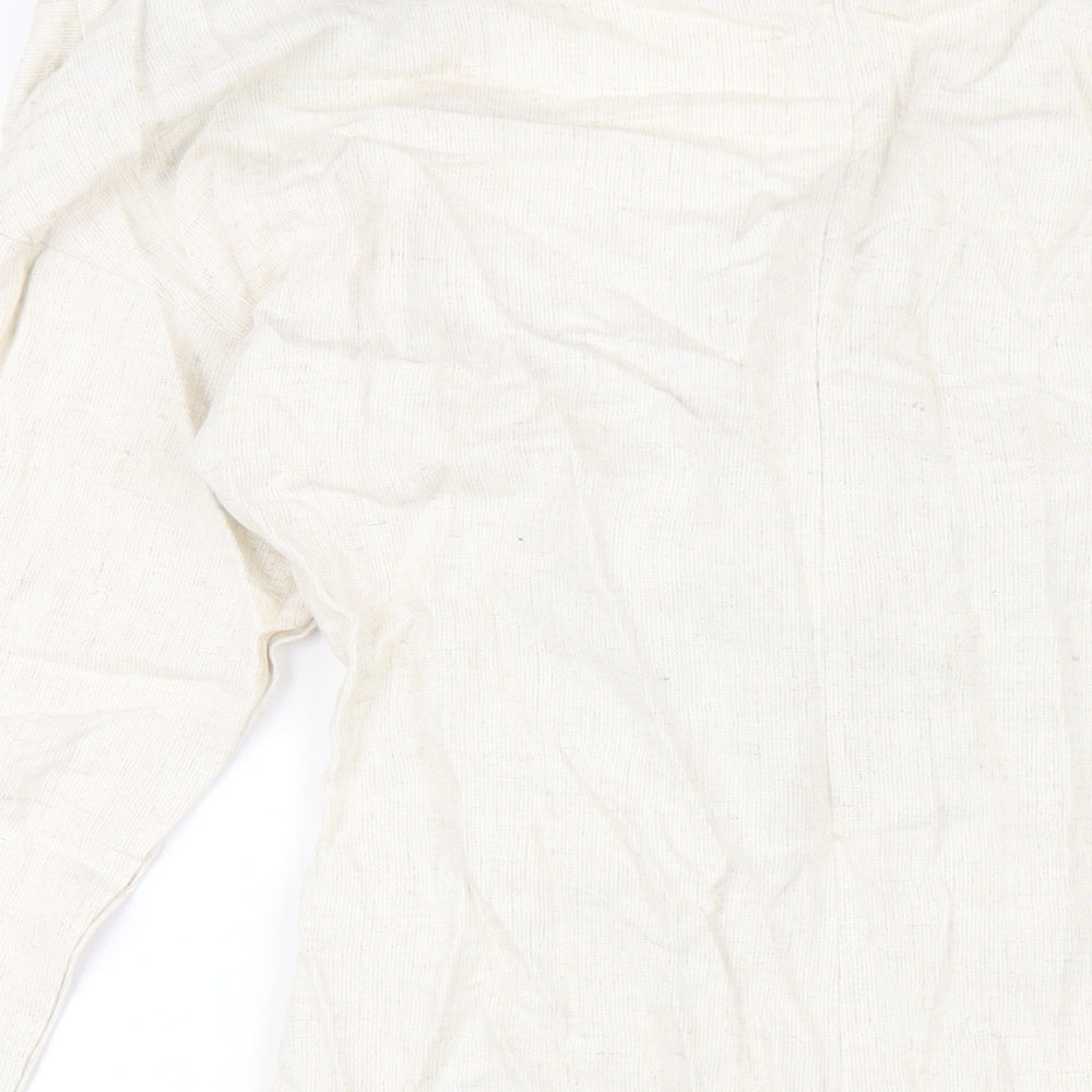 PRETTYLITTLETHING Womens Beige Viscose Mini Size 14 V-Neck Zip